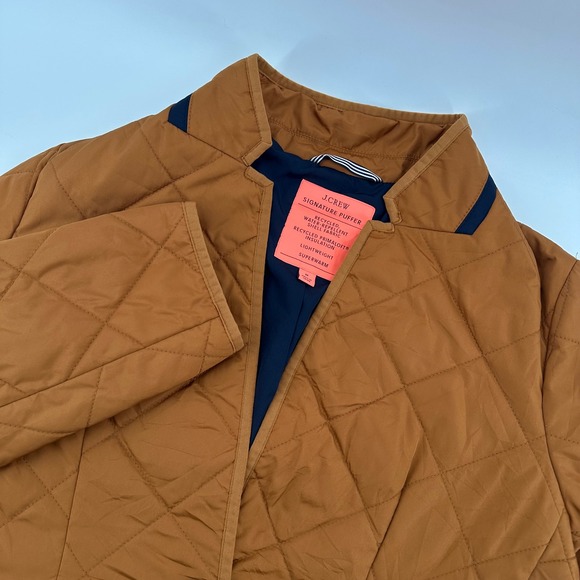J. Crew Signature Puffer Jacket Womens Medium Quilted Lightweight Brown Coat - Picture 1 of 6